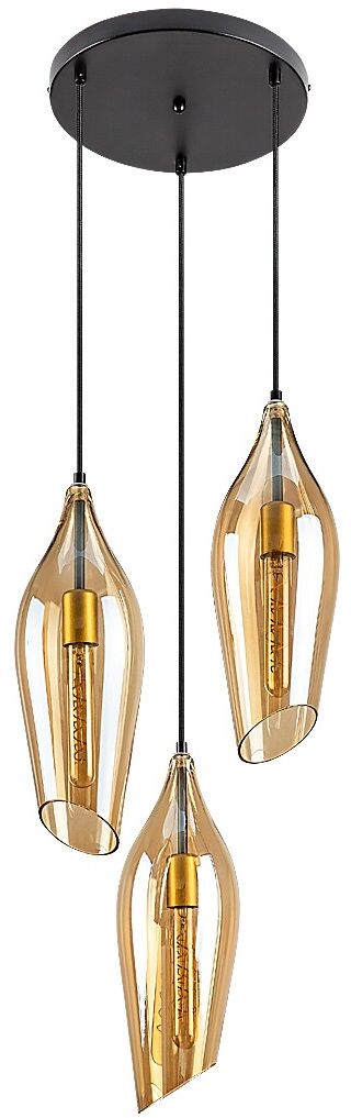 Rabalux Bellini Pendelleuchte 3x60 W schwarz-bernstein 72203