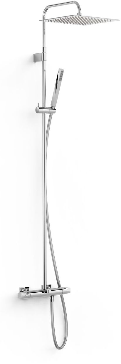 Tres Over-Wall Duschset Wandmontage mit Thermostat mit Regenbrause chrom 19031205