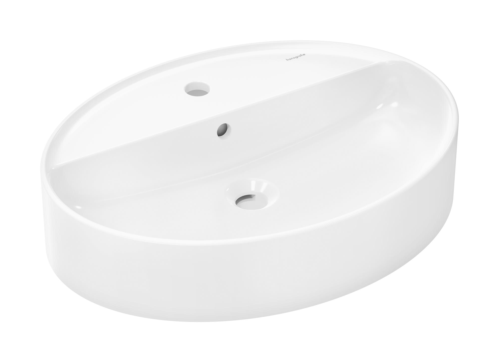 Hansgrohe Xuniva D Waschbecken 60x45 cm oval Aufsatzwaschbecken weiß 61078450
