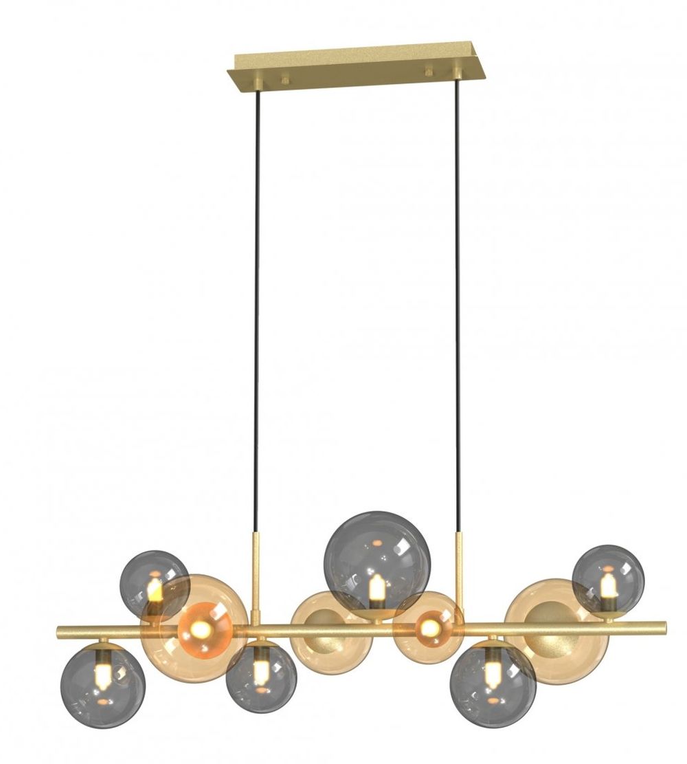 Zuma Line Villa Pendelleuchte x3.5 W gold-grau/aschfarben-bernstein MD5918-10-EGN