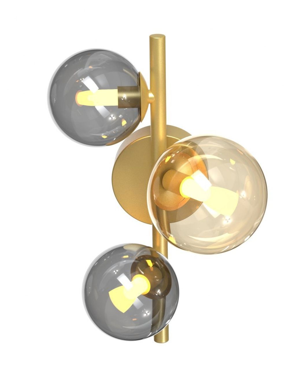 Zuma Line Villa Leuchter 3x3.5 W gold-grau-bernstein MB5918-3-EGN