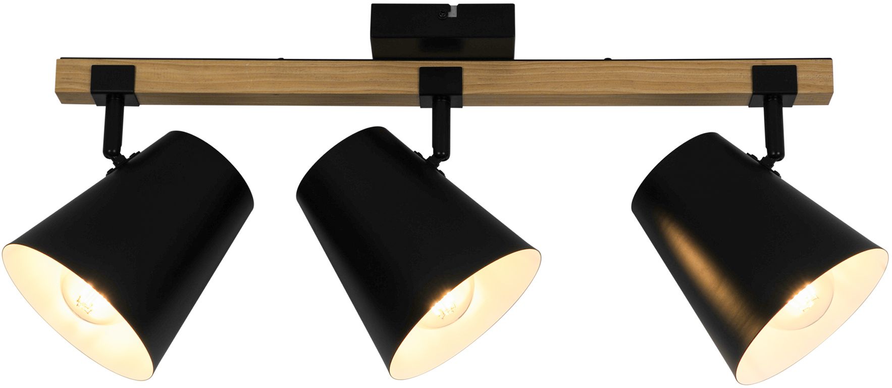 Zuma Line Elti Deckenlampe 3x25 W schwarz-holz P22077-3TU