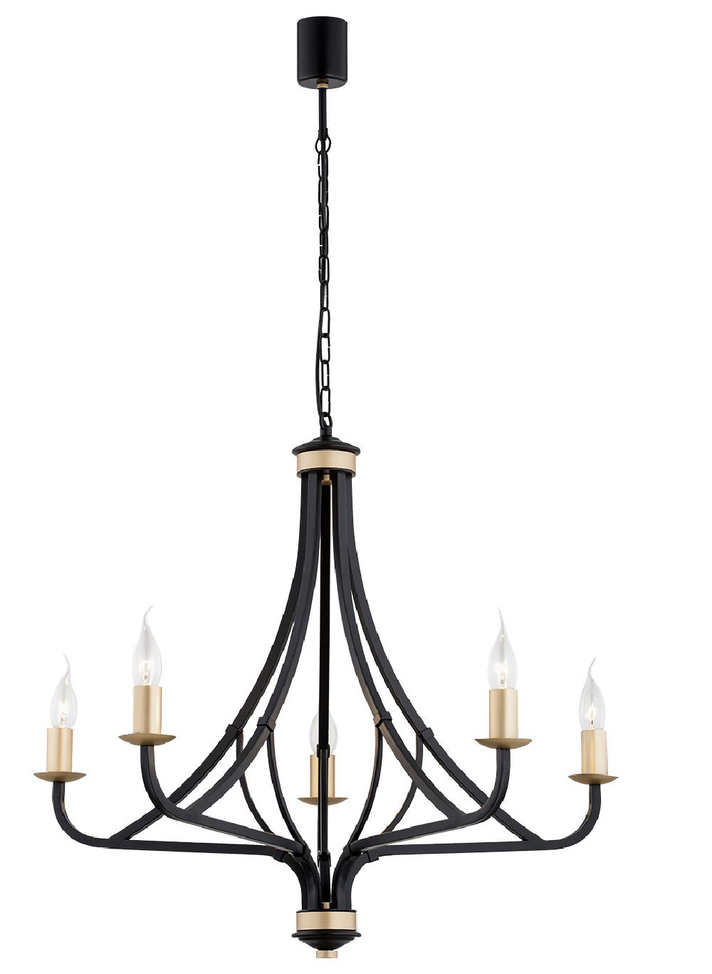 Argon Lorenzo Pendelleuchte 5x7 W schwarz-gold 2171