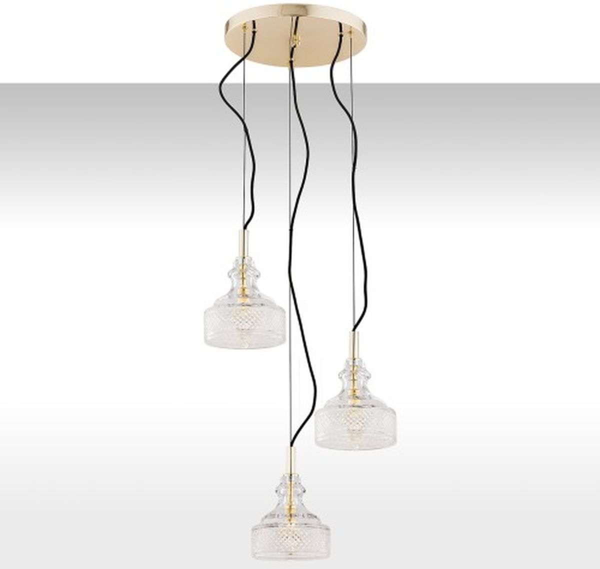 Argon Cruz Pendelleuchte 4x7 W messing-transparent 1462