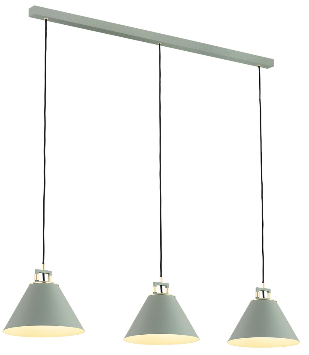 Argon Orte Pendelleuchte 3x15 W messing-grün 6177