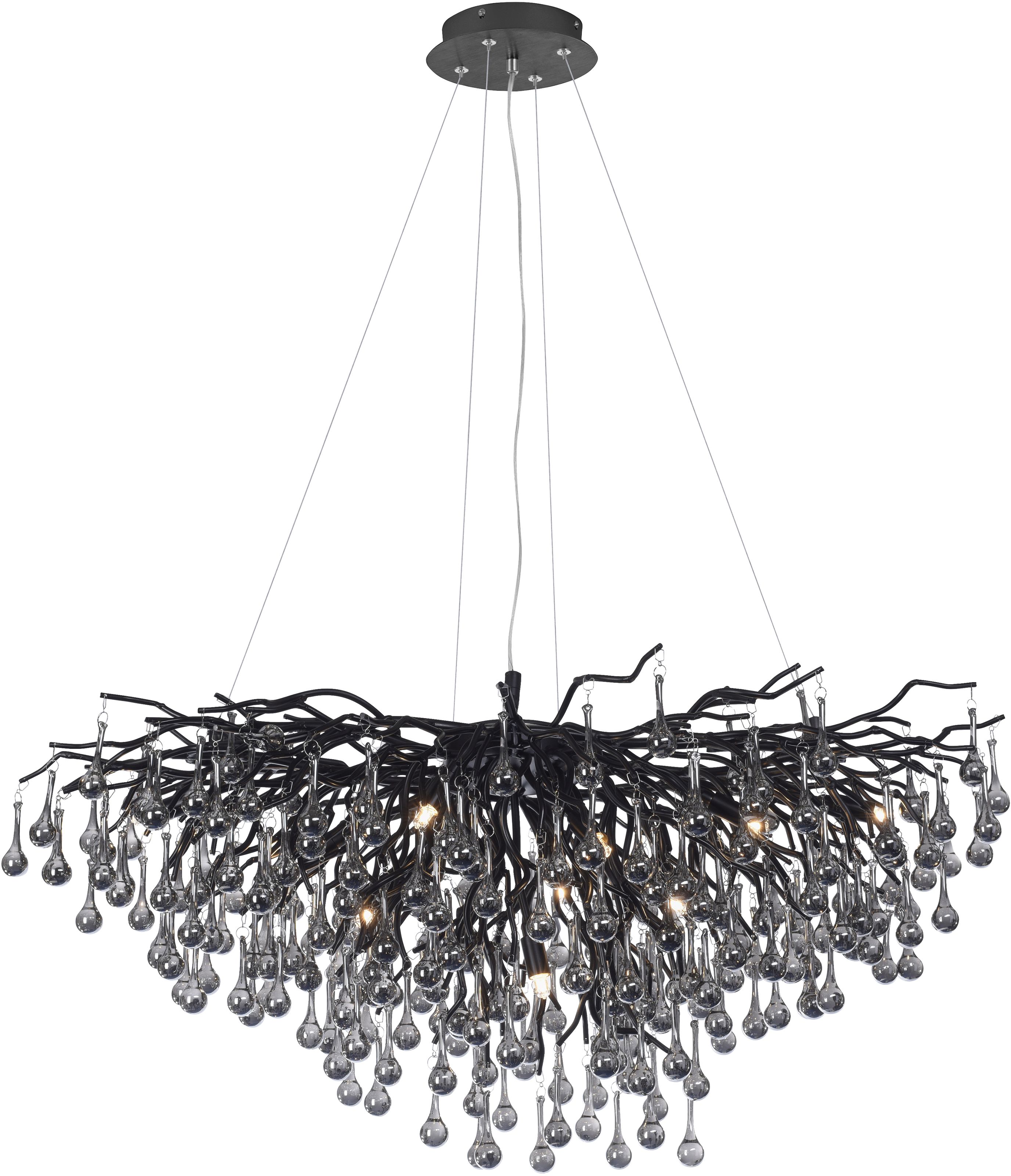 Paul Neuhaus Icicle Pendelleuchte x40 W schwarz 2192-18