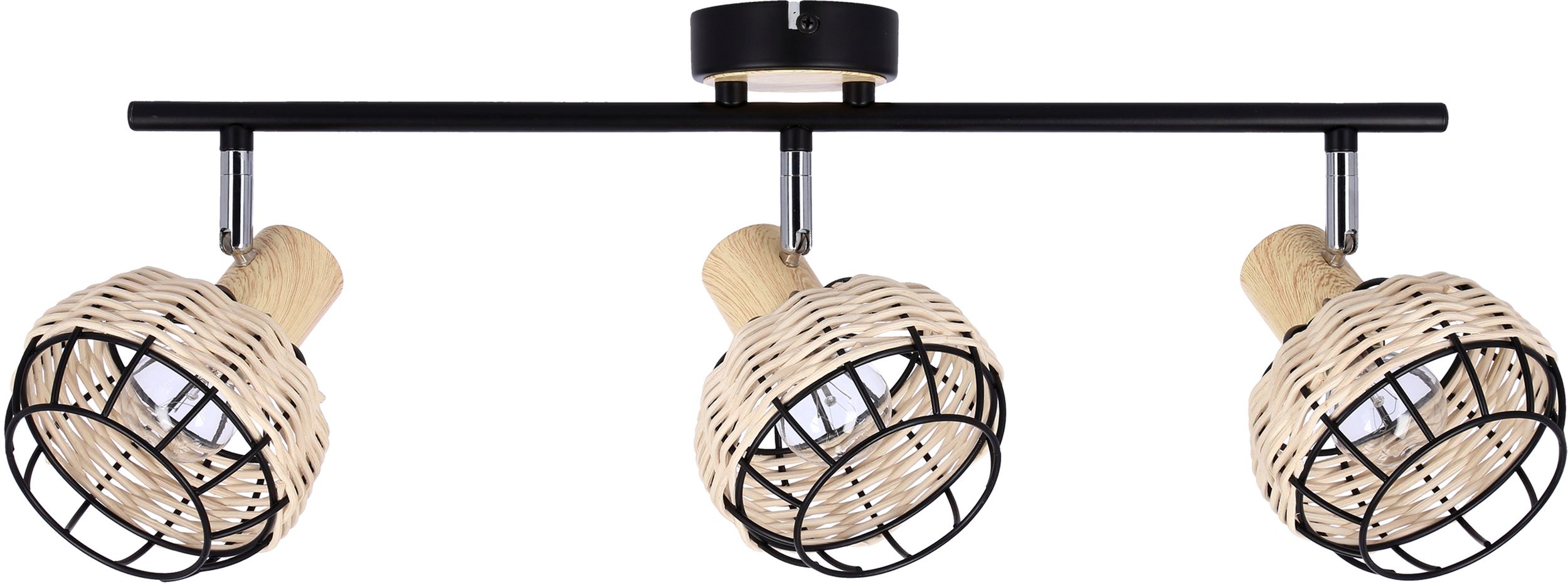 Candellux Tajga Deckenlampe 3x40 W schwarz-holz 93-12227