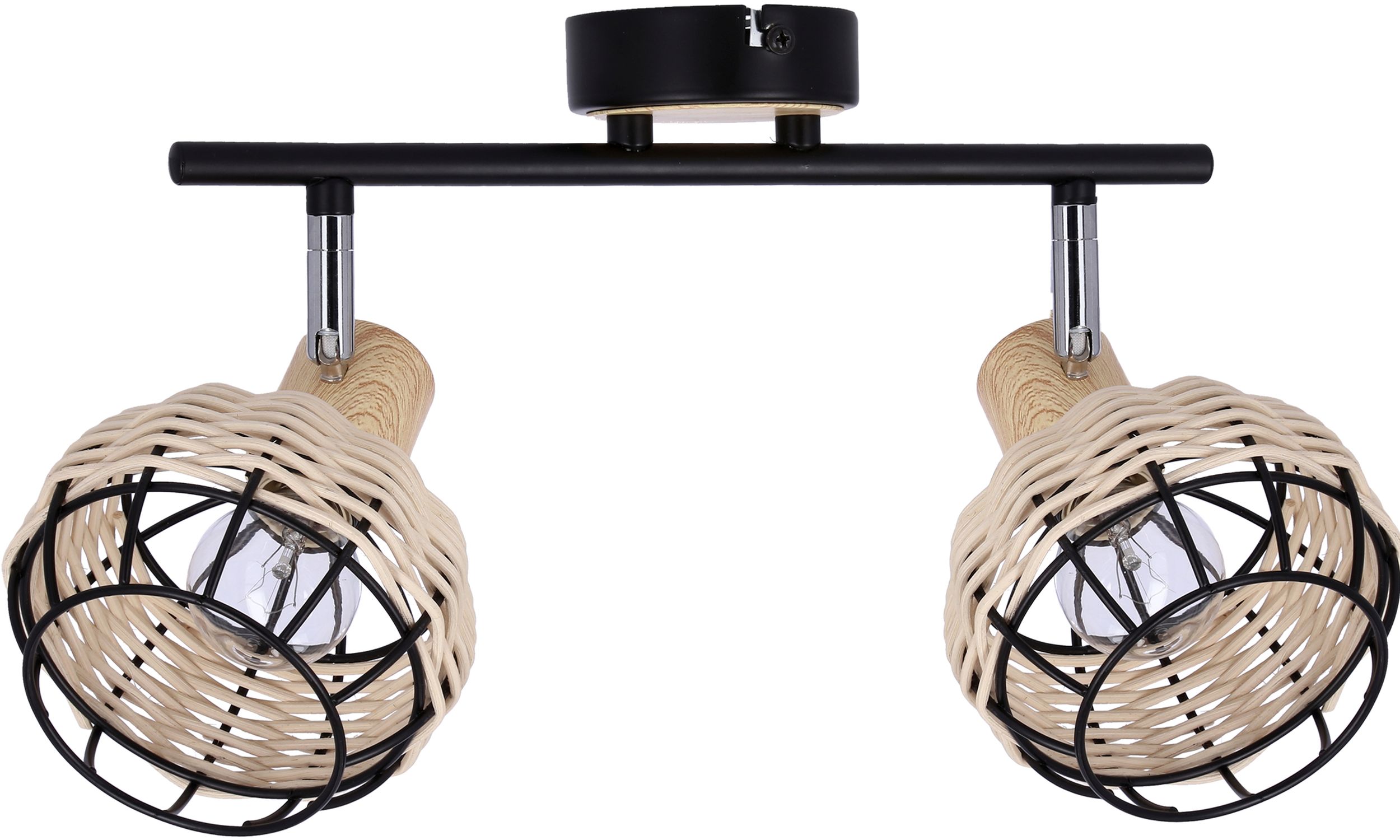 Candellux Tajga Deckenlampe 2x40 W schwarz-holz 92-12203