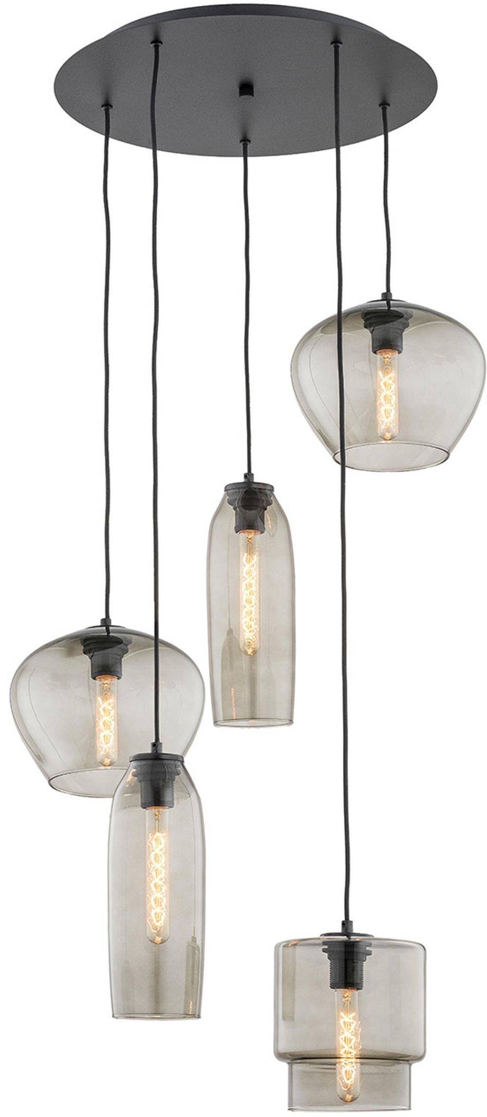 Argon Serafino Pendelleuchte 5x15 W verraucht-graphit 2080