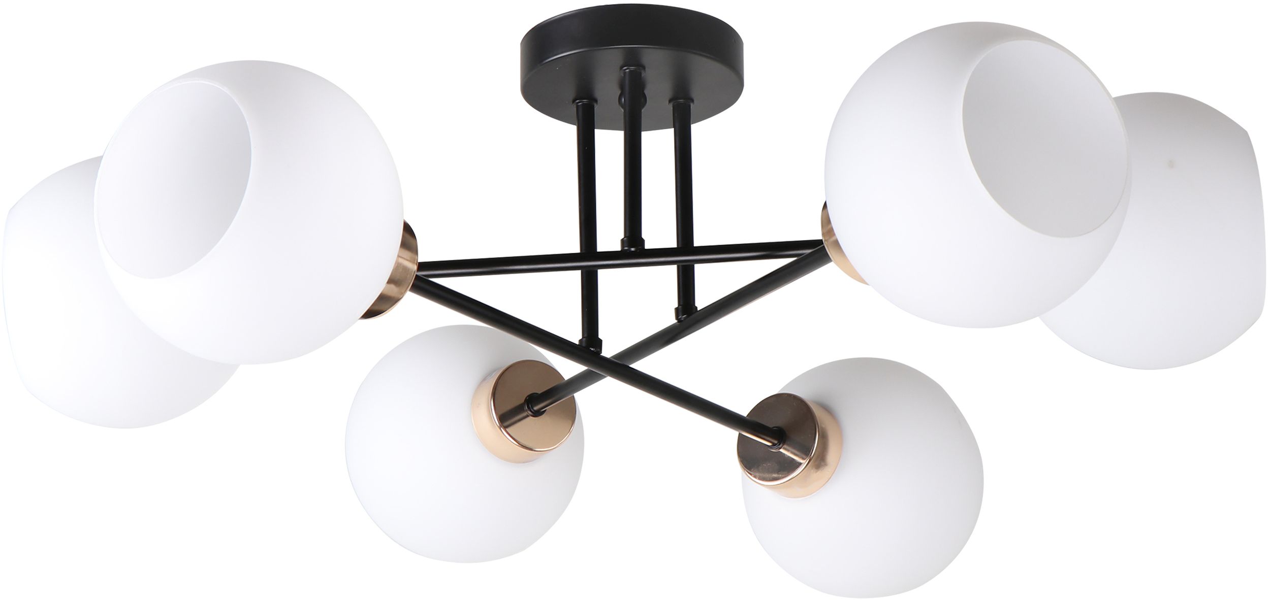 Candellux Amanda Deckenlampe 6x40 W weiß-schwarz-gold 36-21083