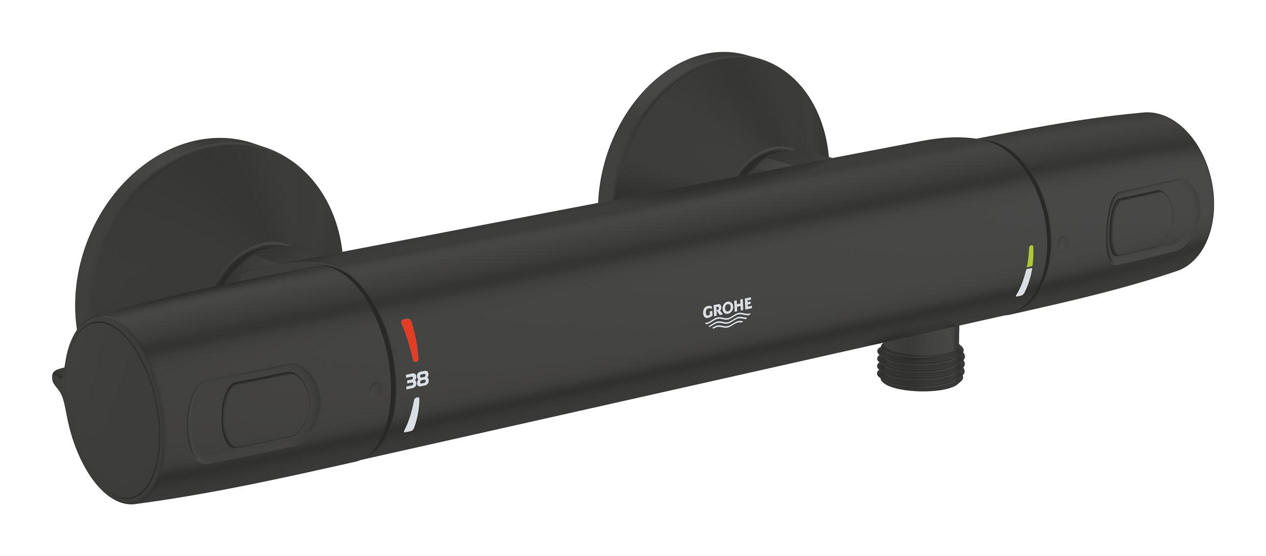Grohe Precision Duschbatterie Wandmontage mit Thermostat schwarz 1022172432