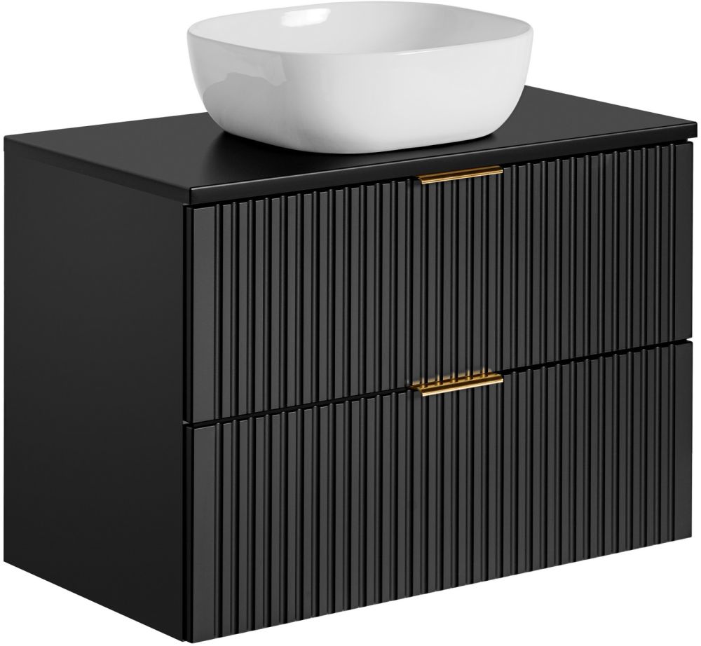 Set Kabinett Comad Adel Black ADEL BLACK  82-80-B-2S, Waschbecken Comad Smile UM-6252SMILE40DP, ADEL BLACK 89-80-B