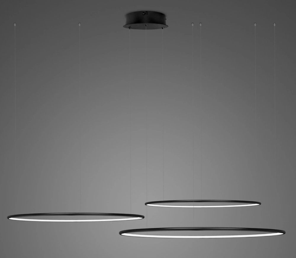 Altavola Design Ledowe Okręgi Pendelleuchte 3x99 W schwarz LA075/CO3_80_in_4k_99W_black_dimm