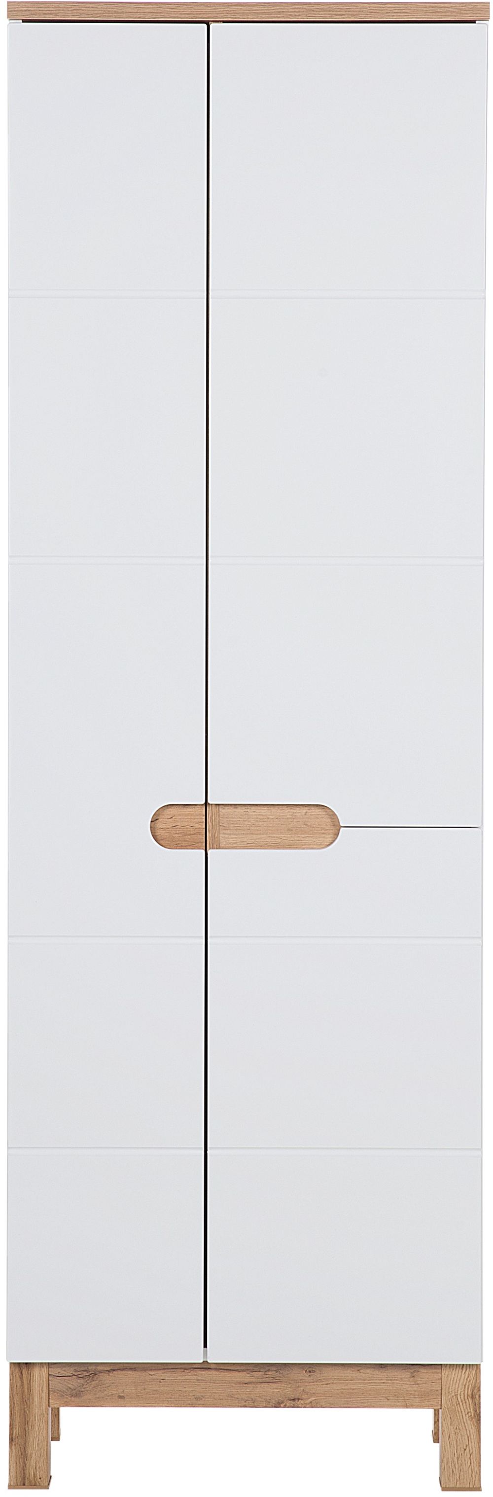 Comad Bali White Kabinett 60x33x187 cm Seitenschrank stehend weiß-eiche BALI WHITE 900 FSC