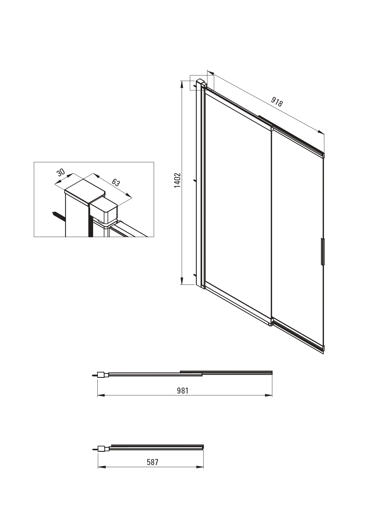 Deante Prizma Badewannenabtrennung 98.1 cm zweigeteilt gold Glanz/durchsichtiges Glas KTJ_Z73R