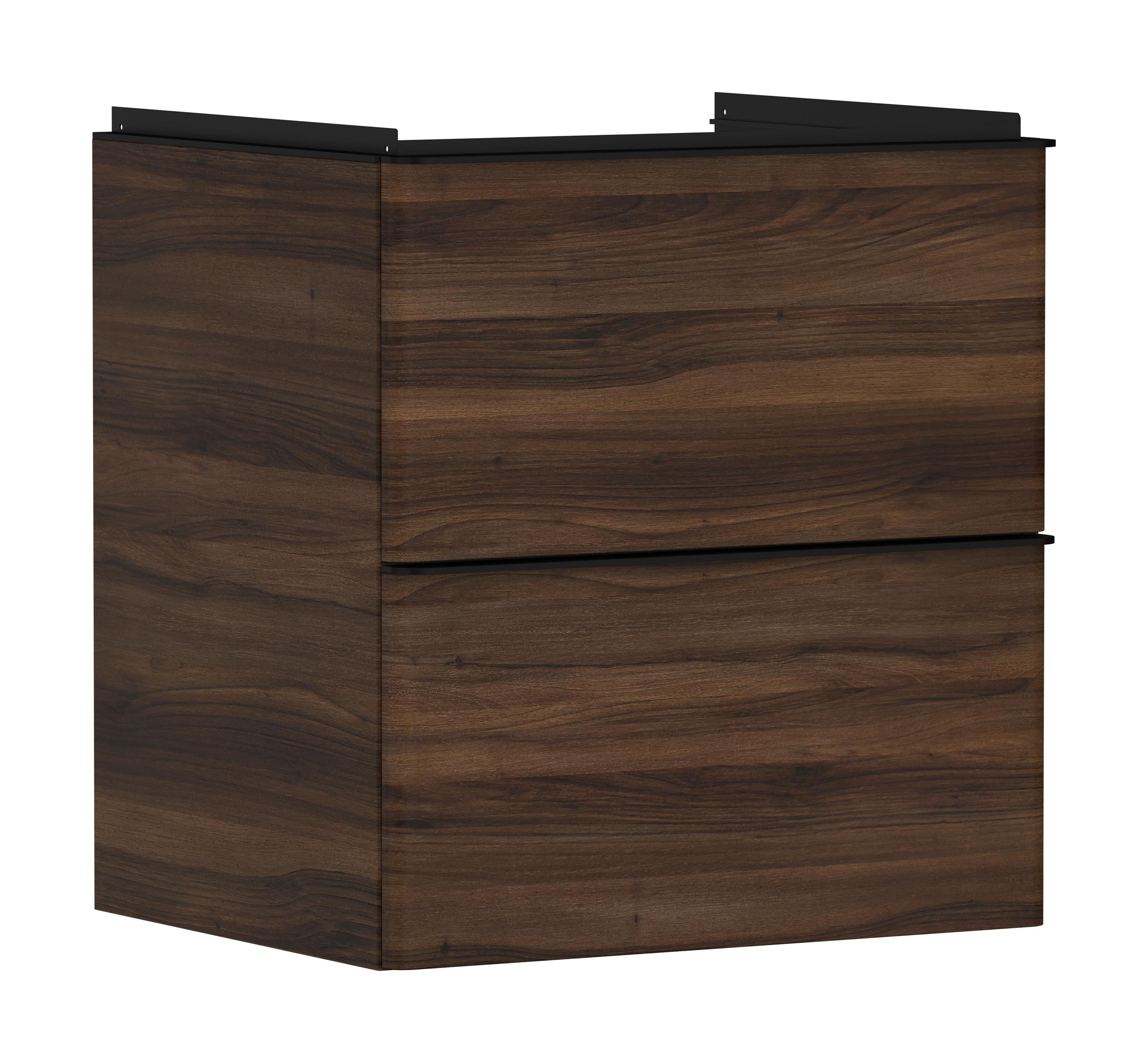 Hansgrohe Xelu Q Kabinett 58x49.5x60.5 cm Unterschrank hängend schwarz-nuss 54026670