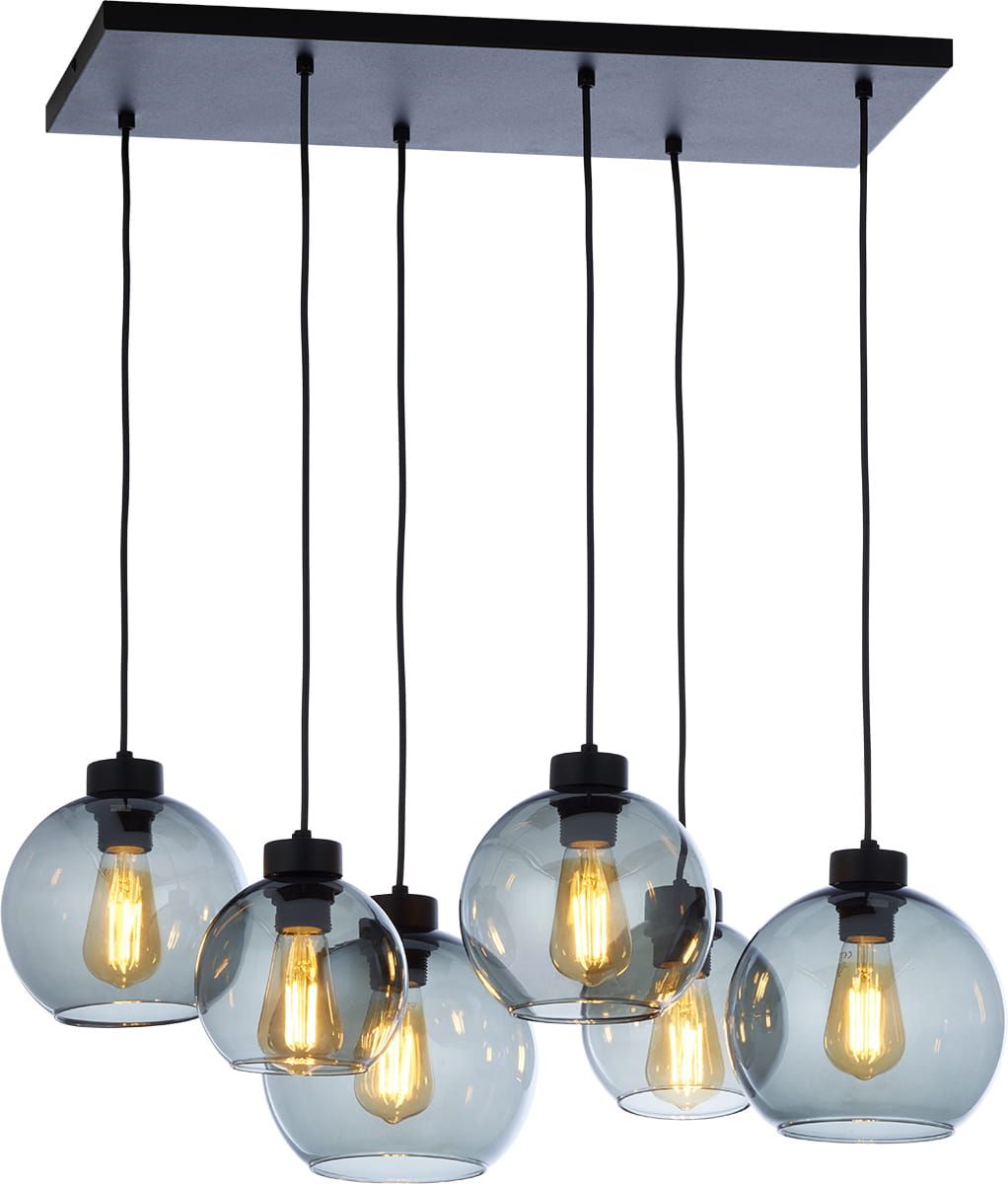 TK Lighting Cubus Pendelleuchte 6x15 W schwarz-graphit 2833