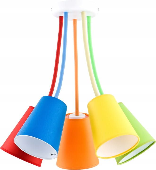 TK Lighting Wire Pendelleuchte 5x60 W mehrfarbig 2107