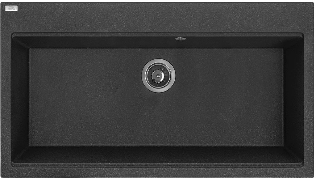 Laveo Tau Granitspüle 90x50 cm schwarz SBT7109
