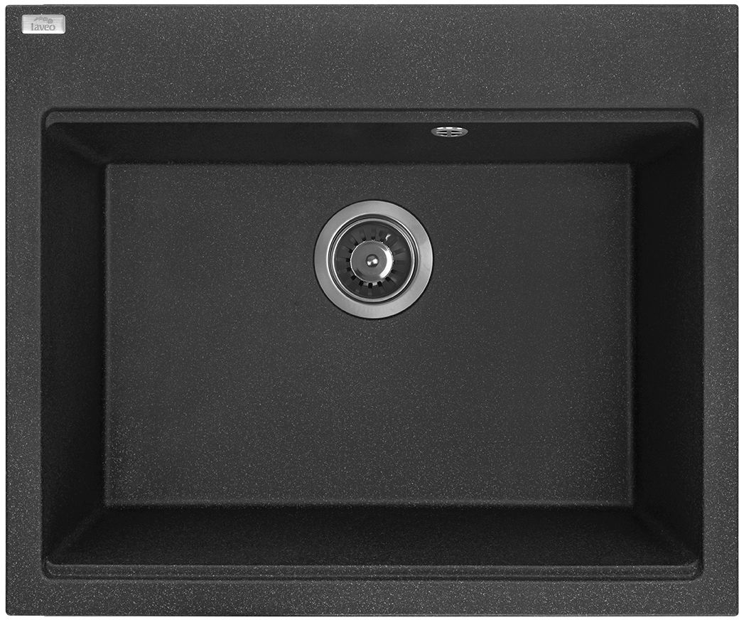 Laveo Tau Granitspüle 60x50 cm schwarz SBT7106