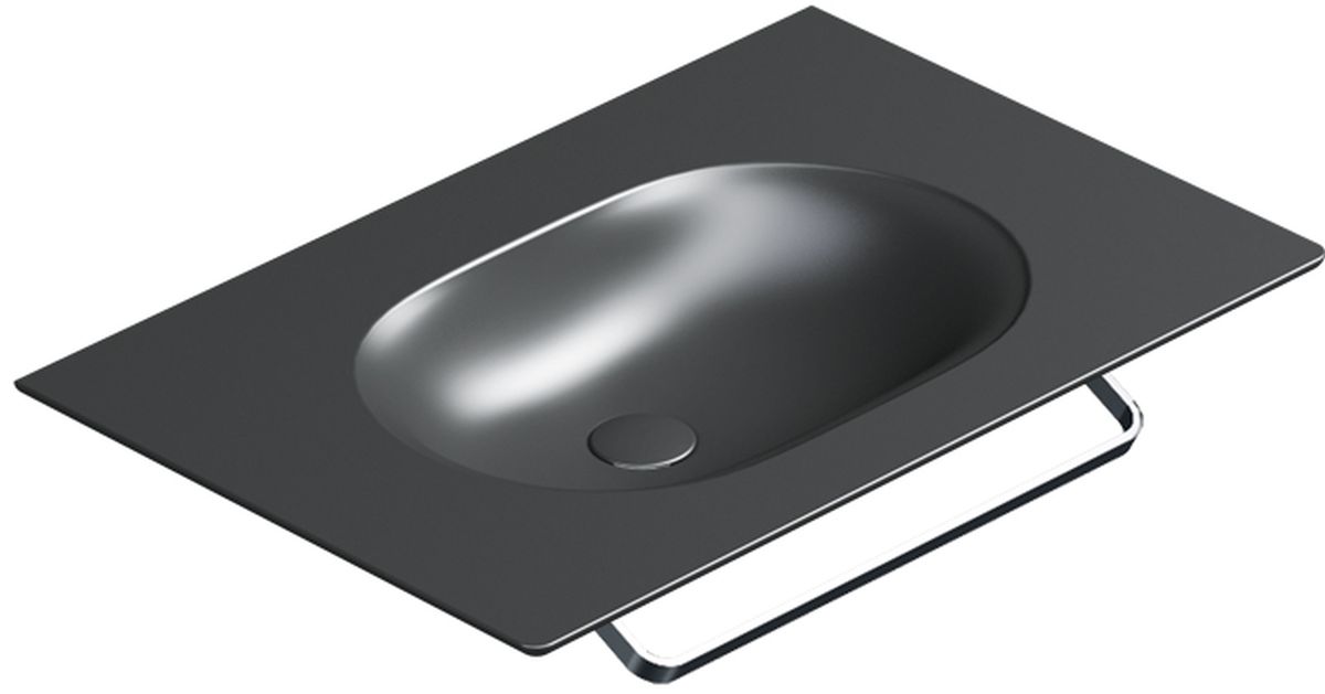 Catalano Horizon Waschbecken 75x50 cm rechteckig Klassisch-Möbel schwarz 0520760022