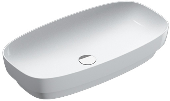 Catalano Green Waschbecken 75x40 cm oval Einbauwaschbecken-Aufsatzwaschbecken weiß 0624750001