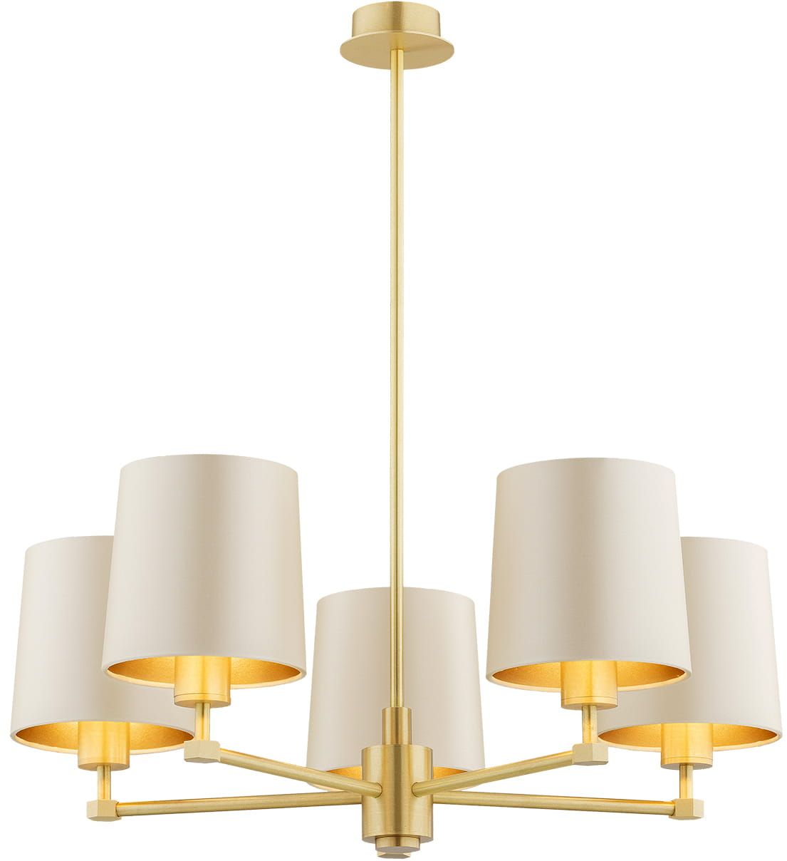 Argon Princeton Pendelleuchte 5x15 W messing-beige 2187