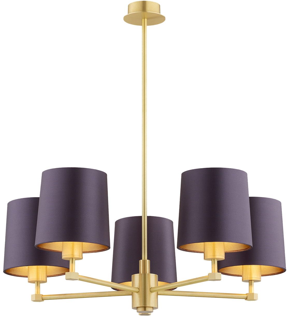 Argon Princeton Pendelleuchte 5x15 W messing-violett 2188