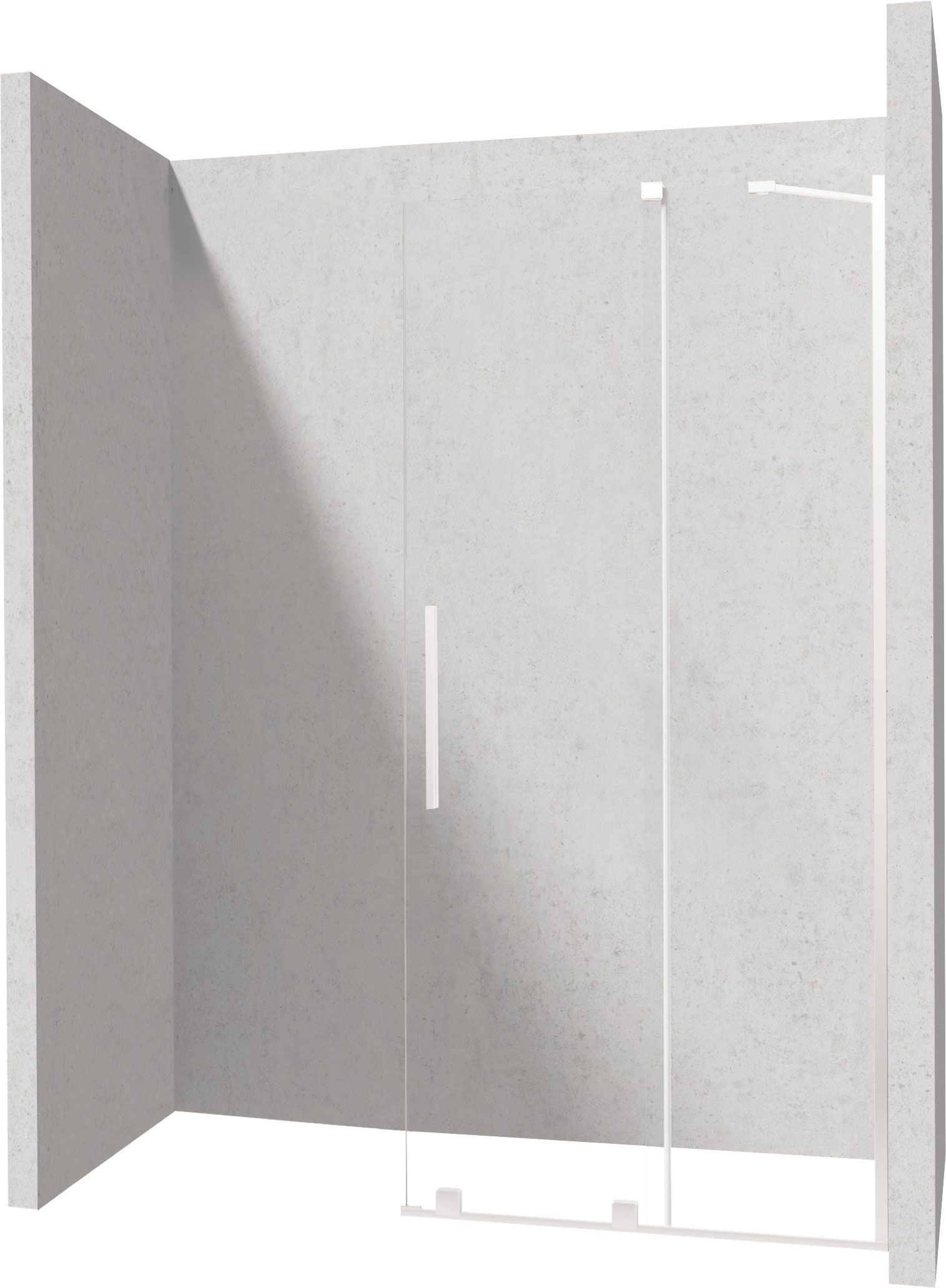 Deante Prizma Begehbare Duschwand 120 cm weiß Matte/durchsichtiges Glas KTJ_A32R
