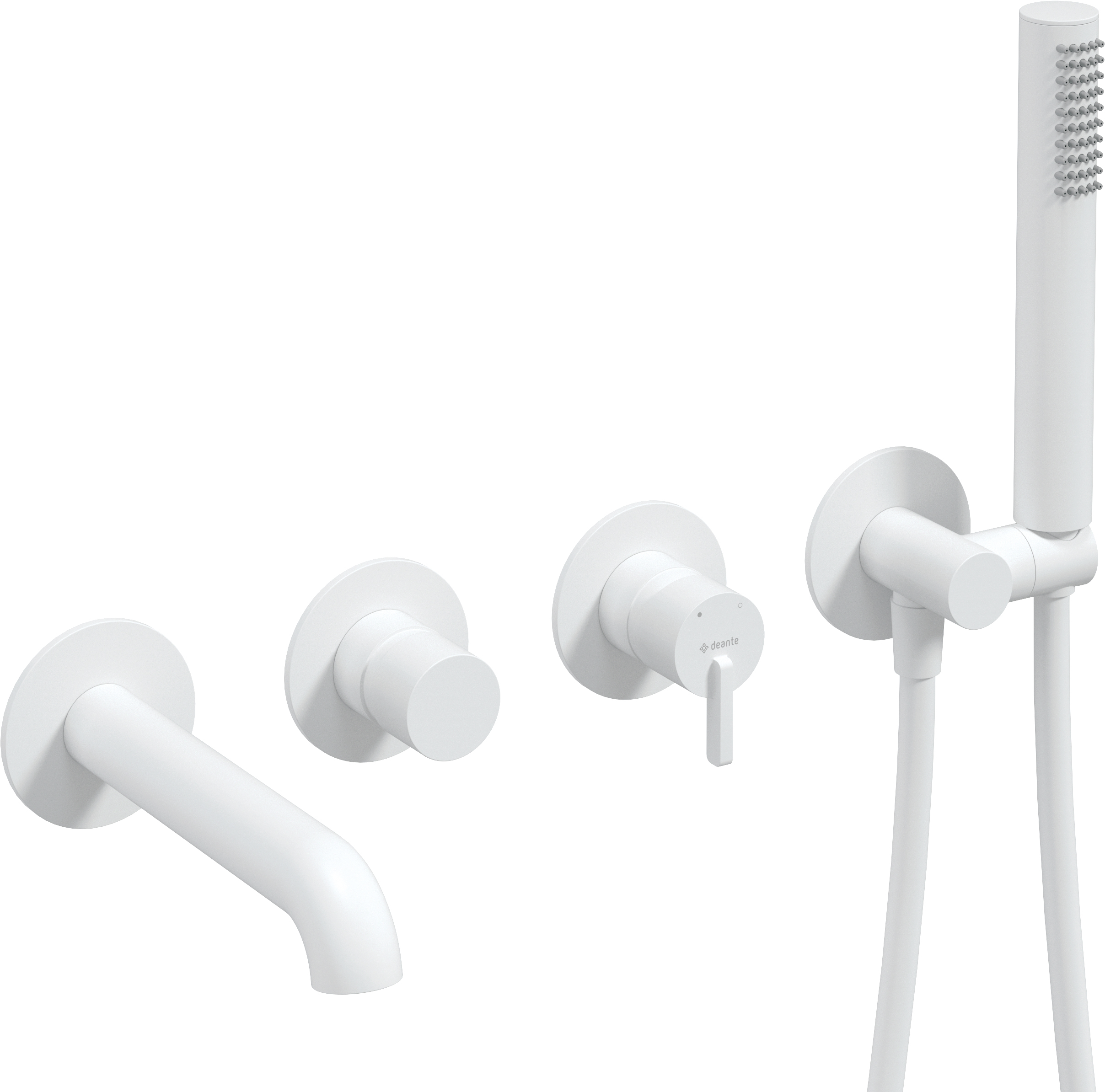 Deante Silia Badewannen- und Duscharmatur Unterputz weiß BQS_A18P