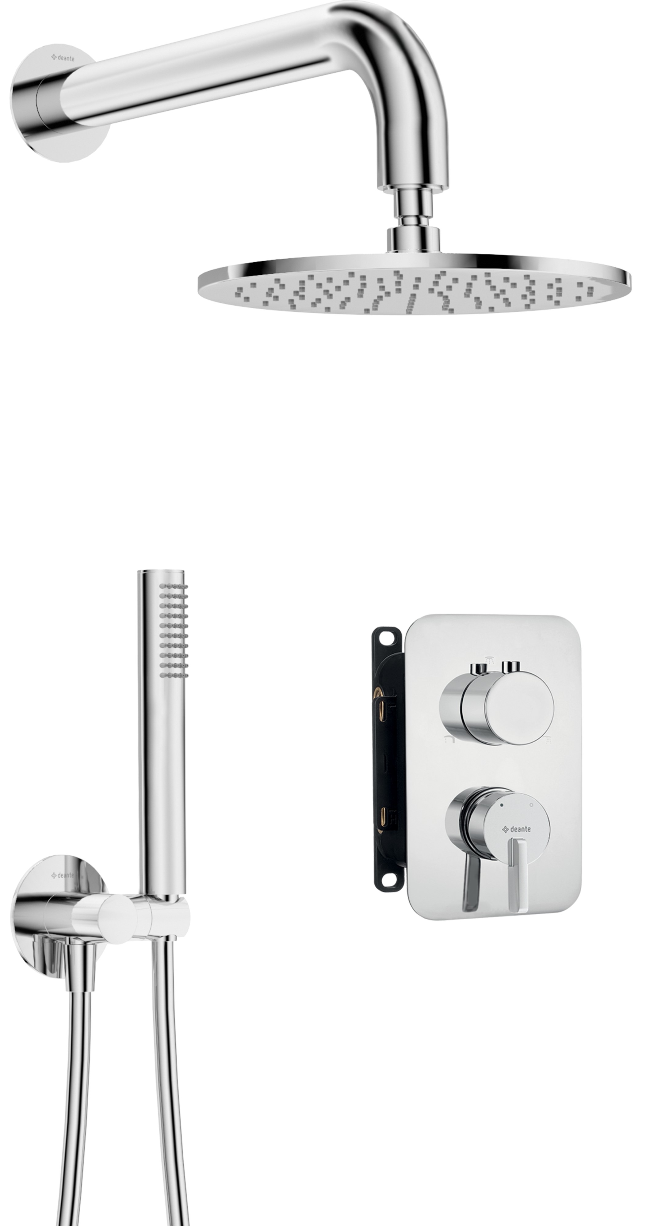 Deante Silia Duschset Unterputz mit Regenbrause chrom BXYY0QSM