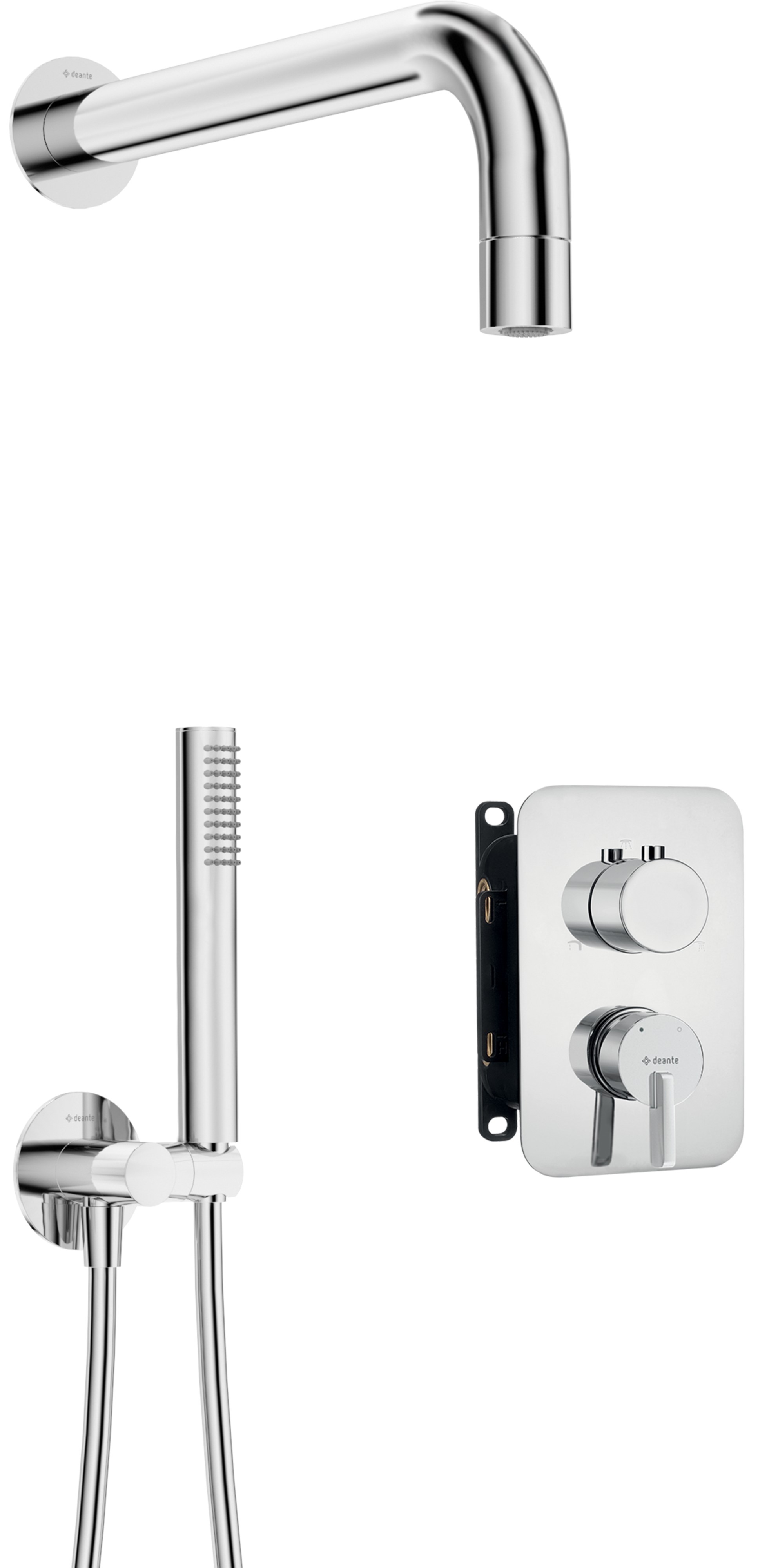 Deante Silia Badewannen- und Duschset Unterputz mit Regenbrause chrom BXYZ0QSM