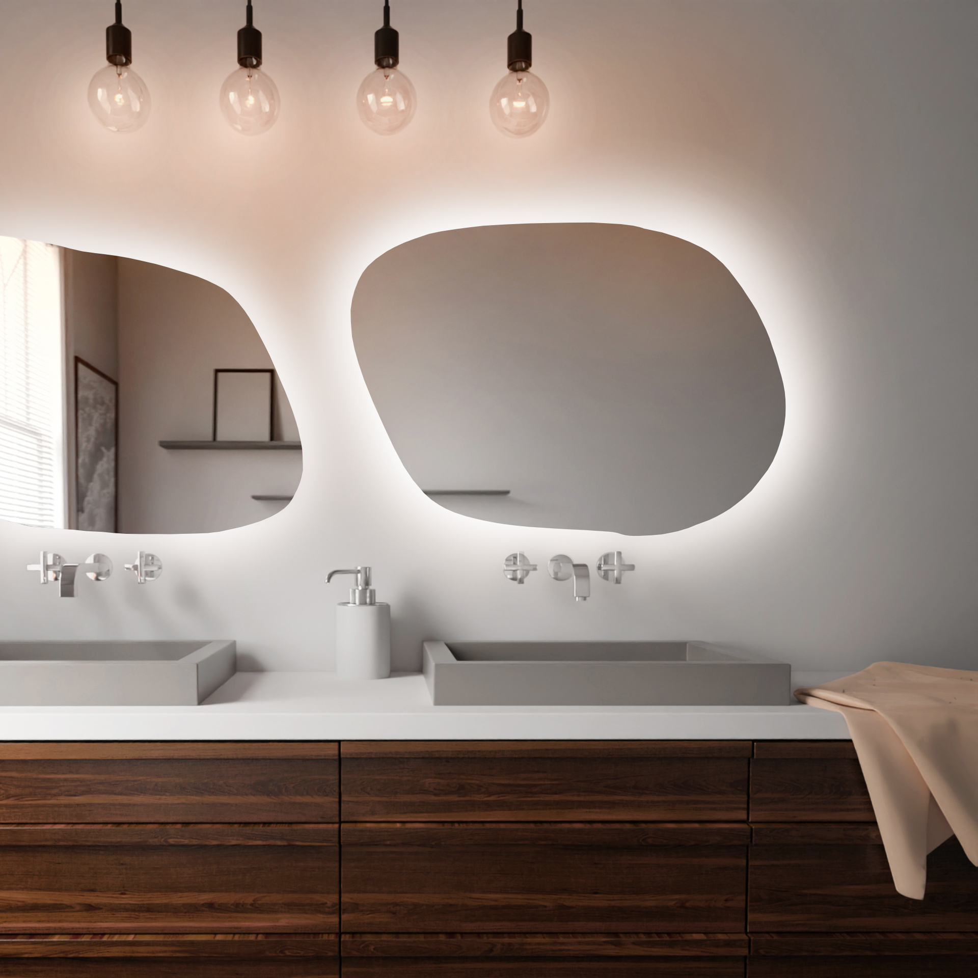 Baltica Design Bright Stain IV Spiegel 100x71 cm mit Beleuchtung 5904107914961