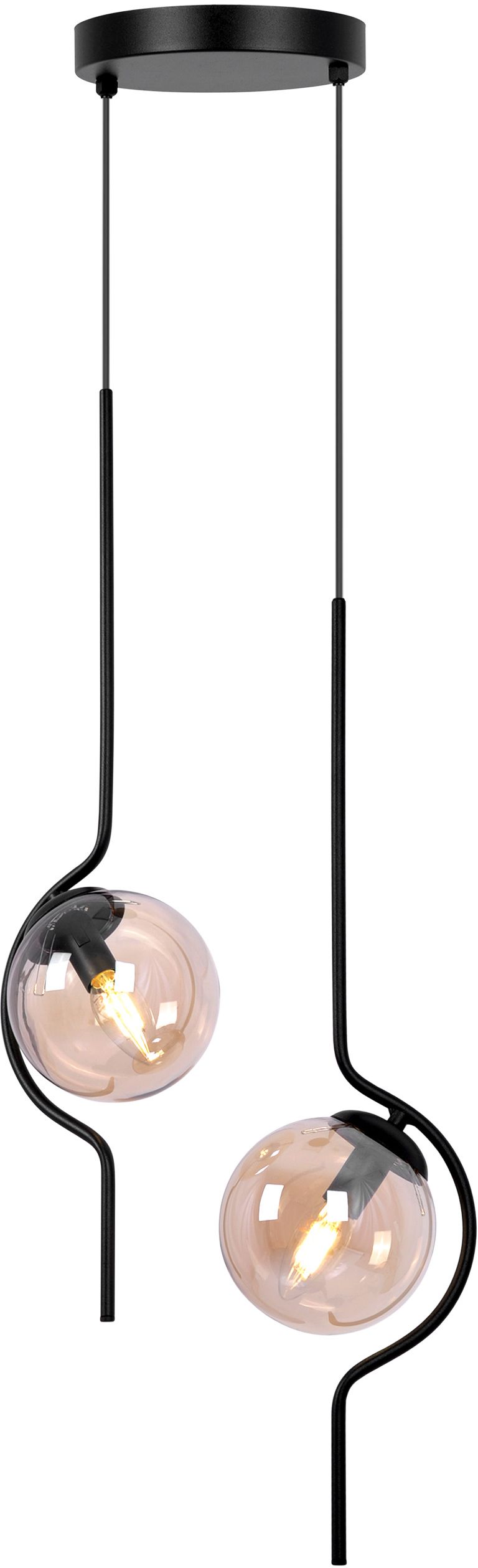 Kaja Vela Pendelleuchte 2x40 W schwarz-bernstein K-5337