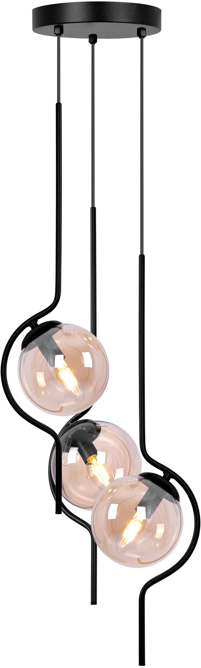 Kaja Vela Pendelleuchte 3x40 W schwarz-bernstein K-5338