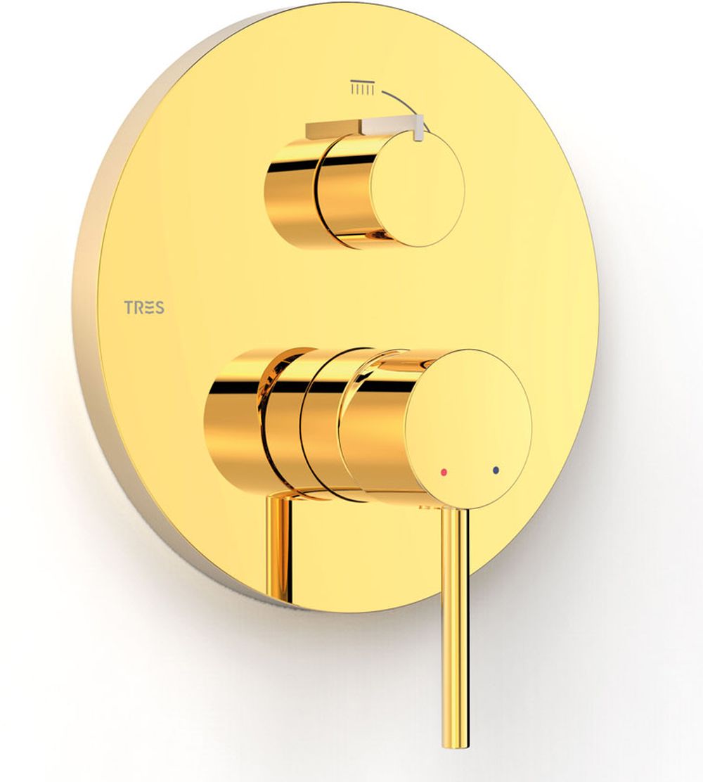 Tres Selection badewannen- und duscharmatur Unterputz gold 26228110OP