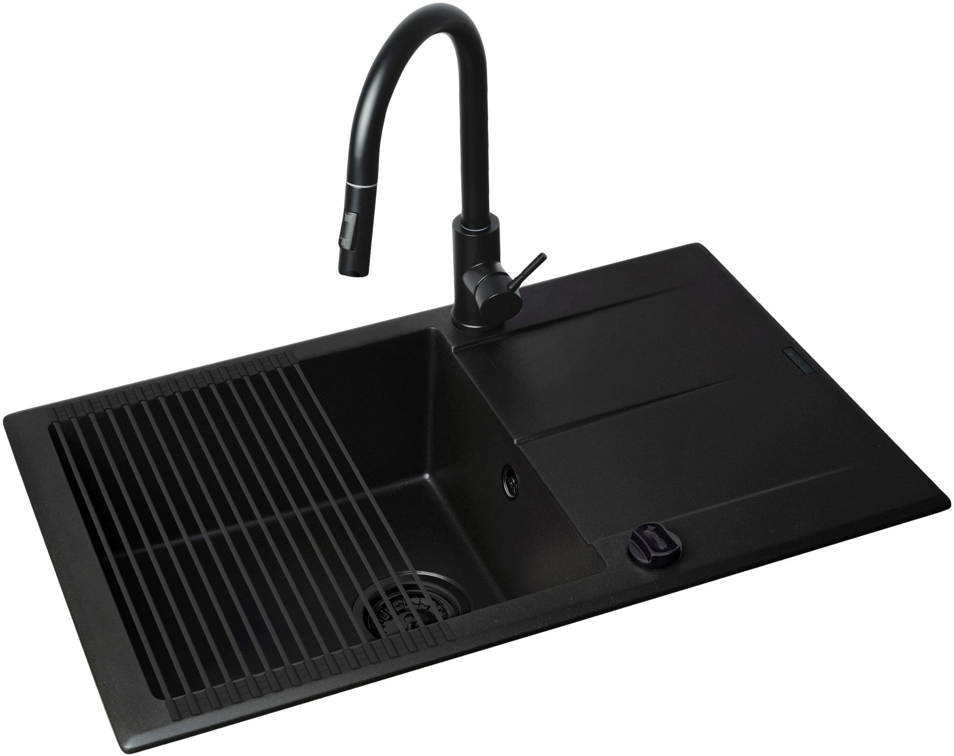 Pyramis Keros Waschbecken mit Wasserhahn schwarz/schwarz 070247001BE