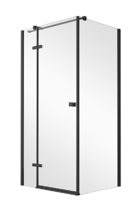 Besco Pixa Black Dusche 100x90 cm rechteckig schwarz Matte/durchsichtiges Glas PPL-109-195B