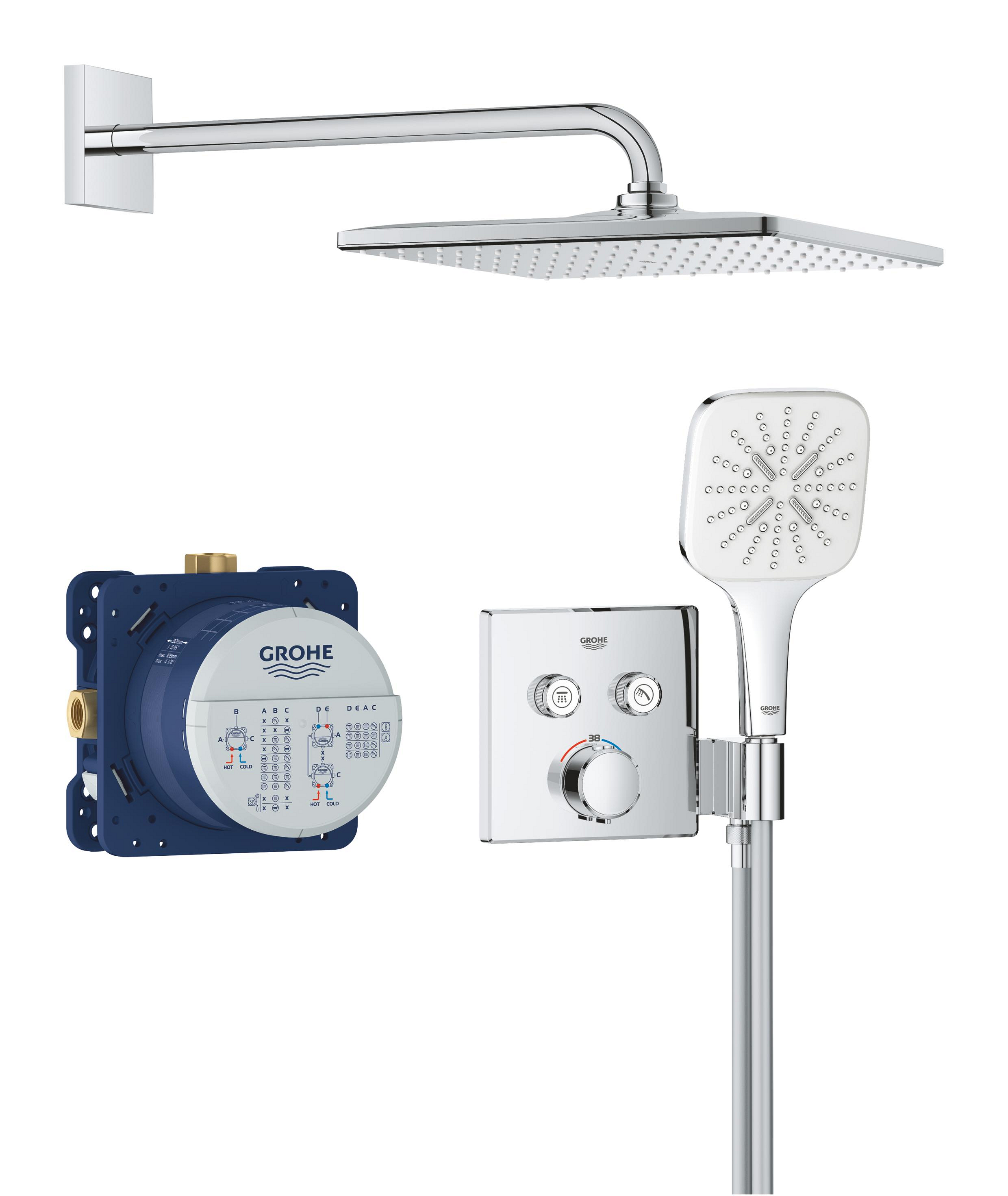 Grohe Precision Smartcontrol Duschset Unterputz mit Thermostat mit Regenbrause chrom 34876000
