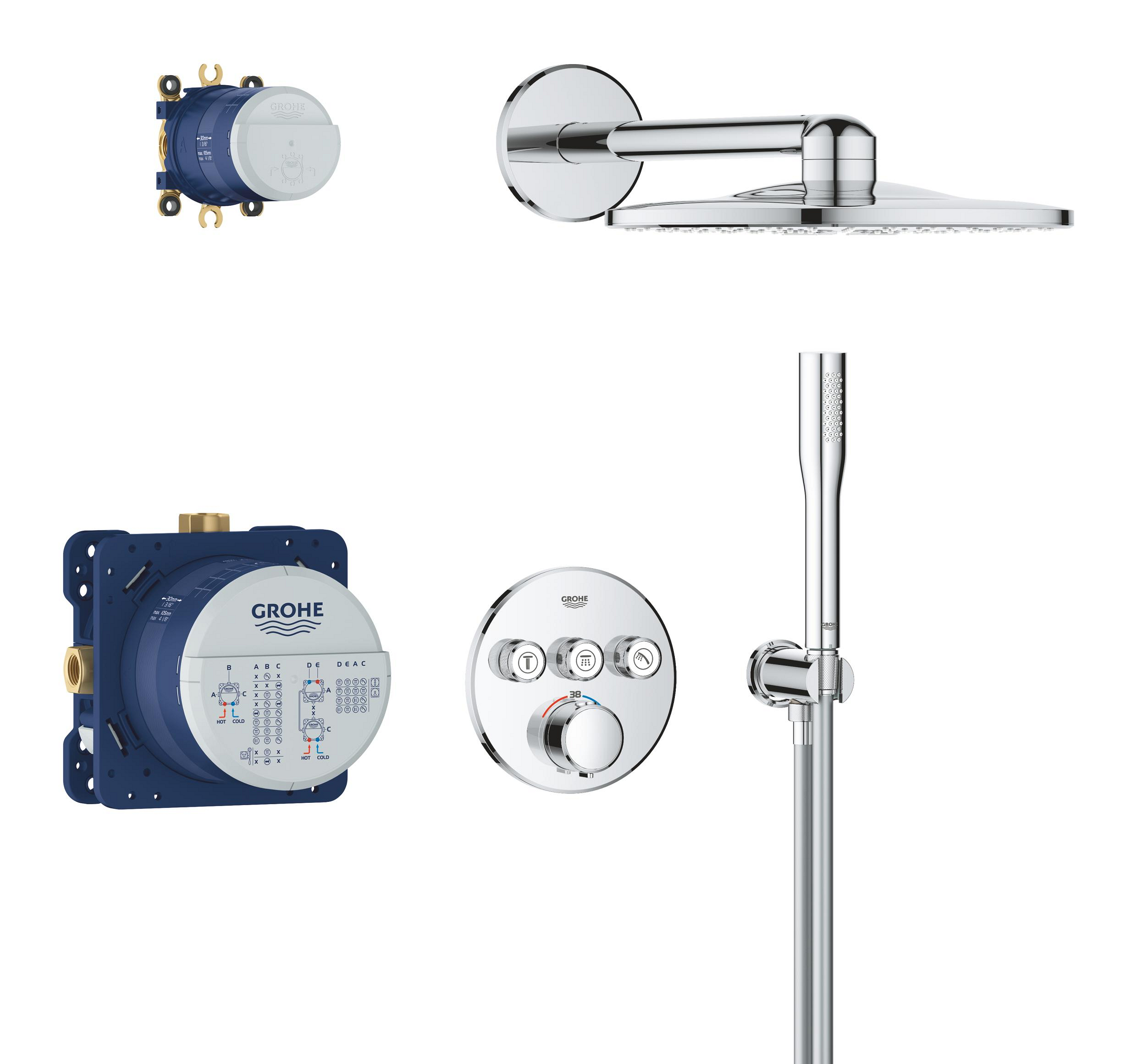 Grohe Precision Smartcontrol Duschset Unterputz mit Thermostat mit Regenbrause chrom 34874000