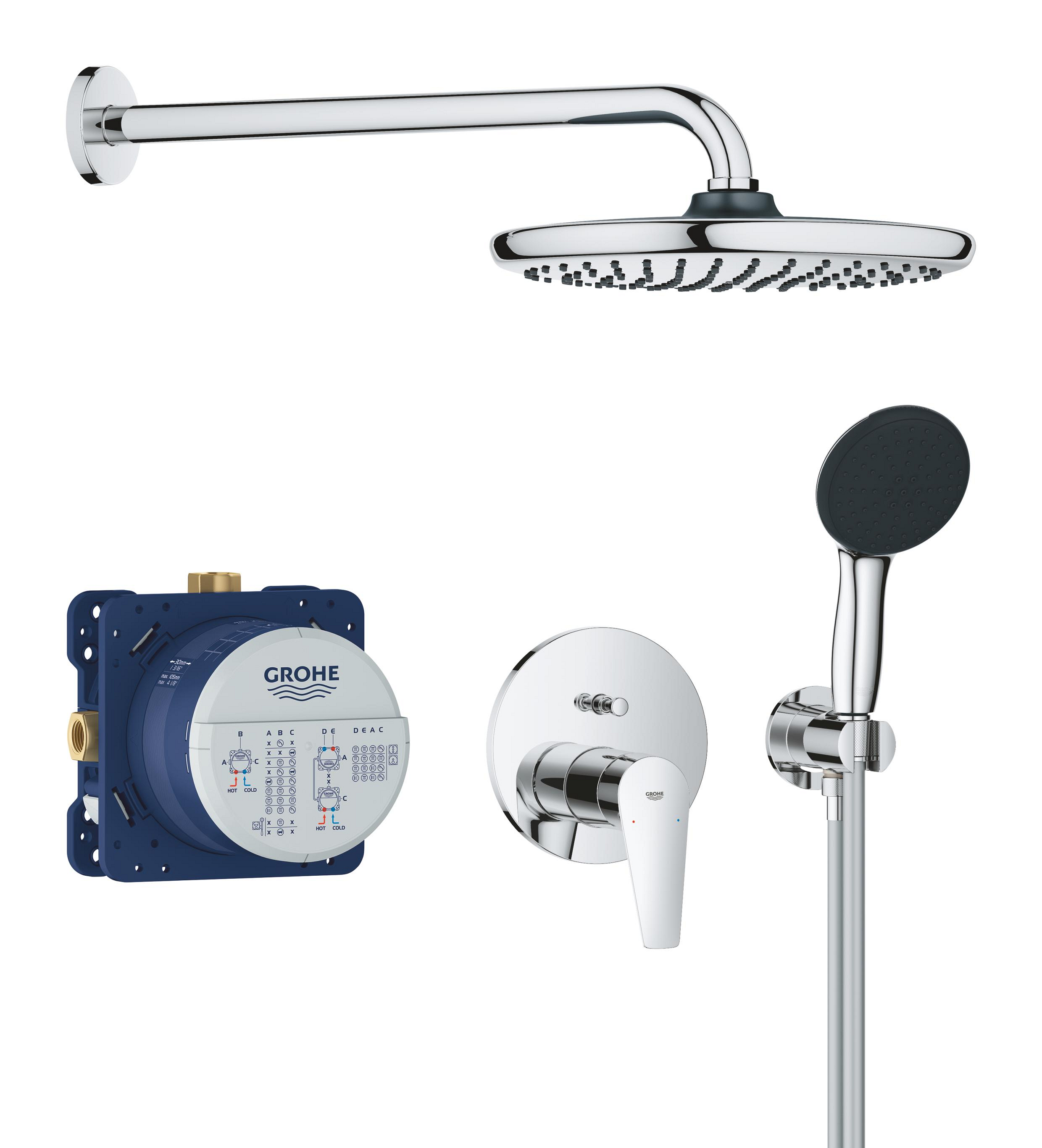 Grohe Start Edge Duschset Unterputz mit Regenbrause chrom 25293000