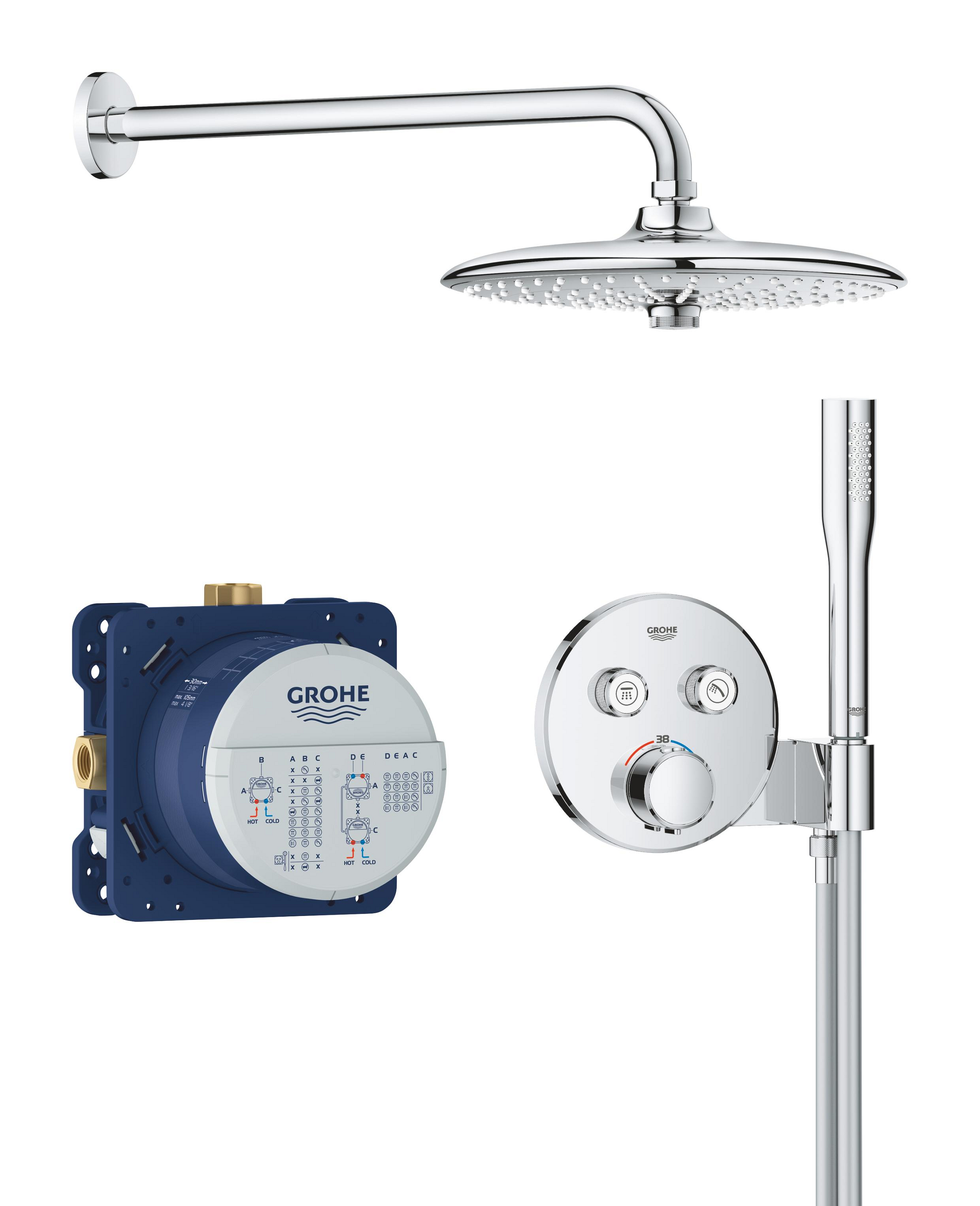 Grohe Precision Smartcontrol Duschset Unterputz mit Thermostat mit Regenbrause chrom 34878000