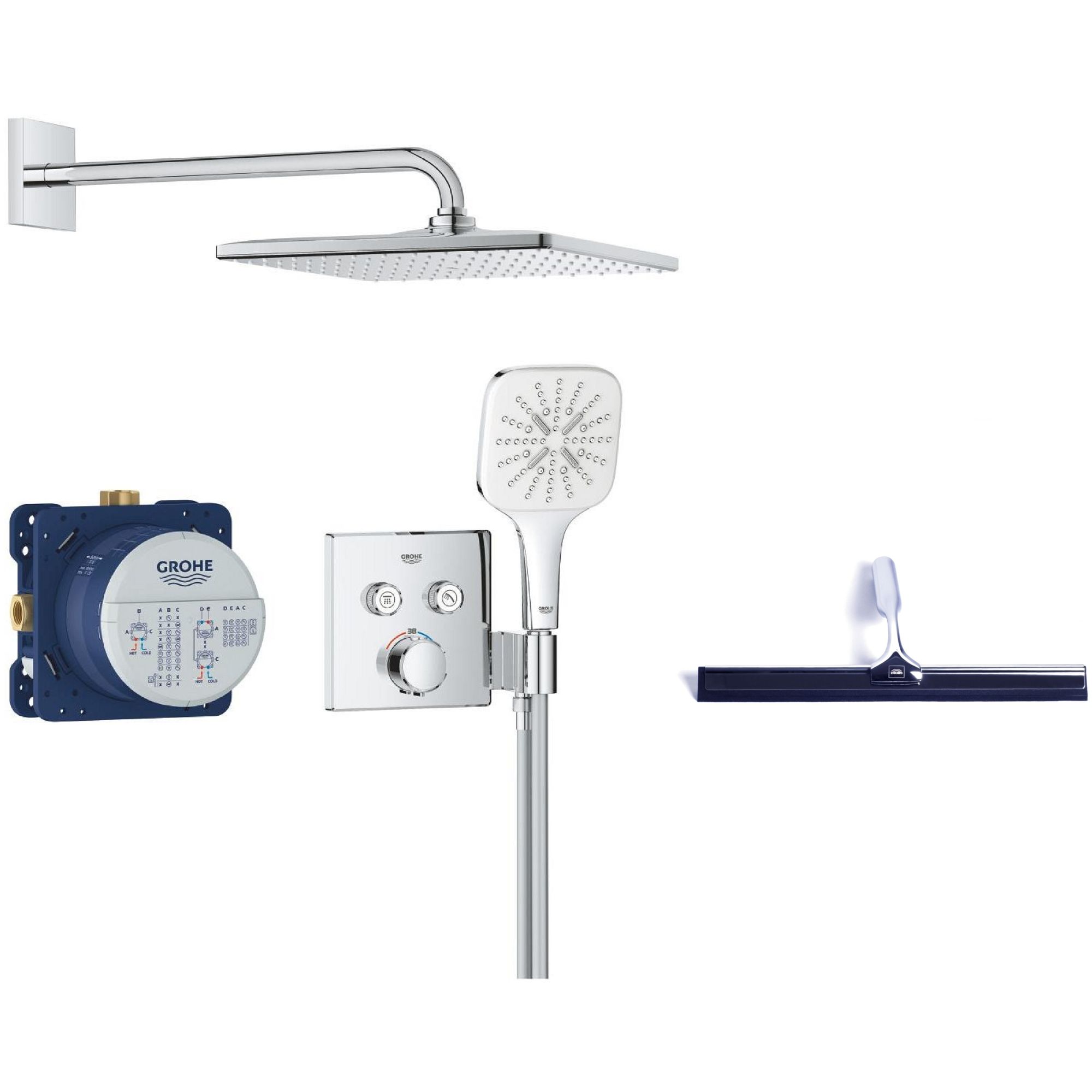 Set Duschset Grohe Precision Smartcontrol 34876000, Wasserabzieher Grohe 4067393055617