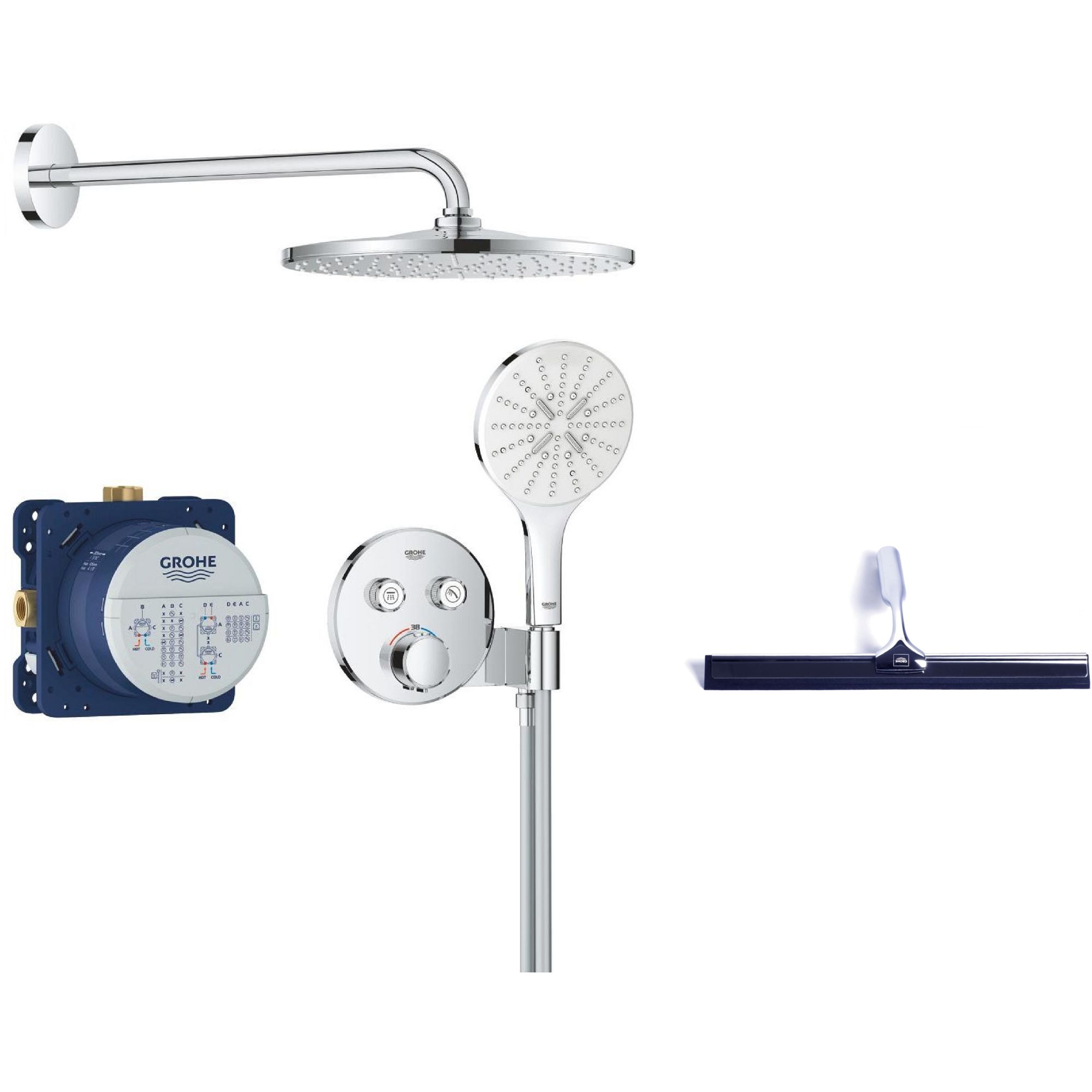 Set Duschset Grohe Precision Smartcontrol 34877000, Wasserabzieher Grohe 4067393055617