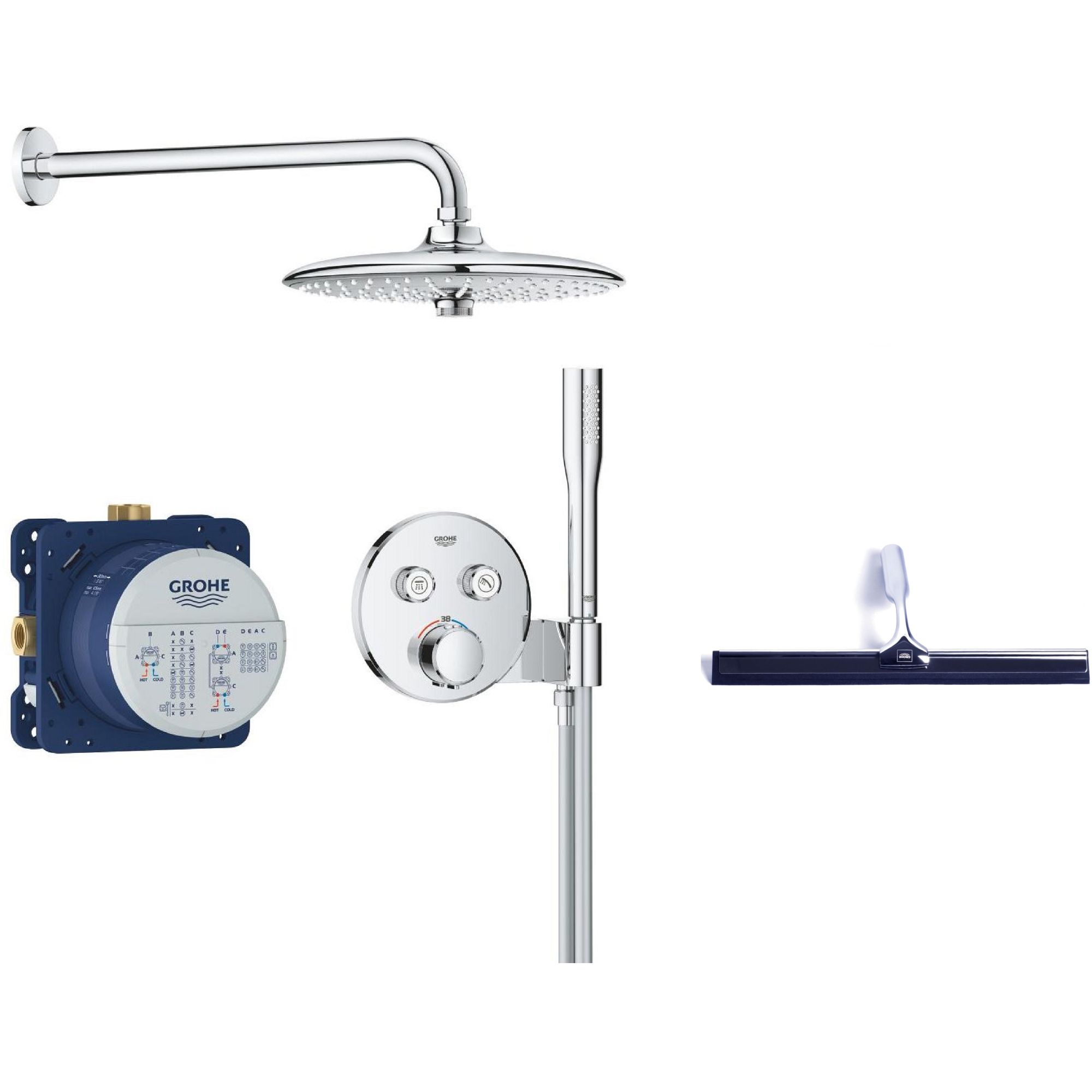 Set Duschset Grohe Precision Smartcontrol 34878000, Wasserabzieher Grohe 4067393055617