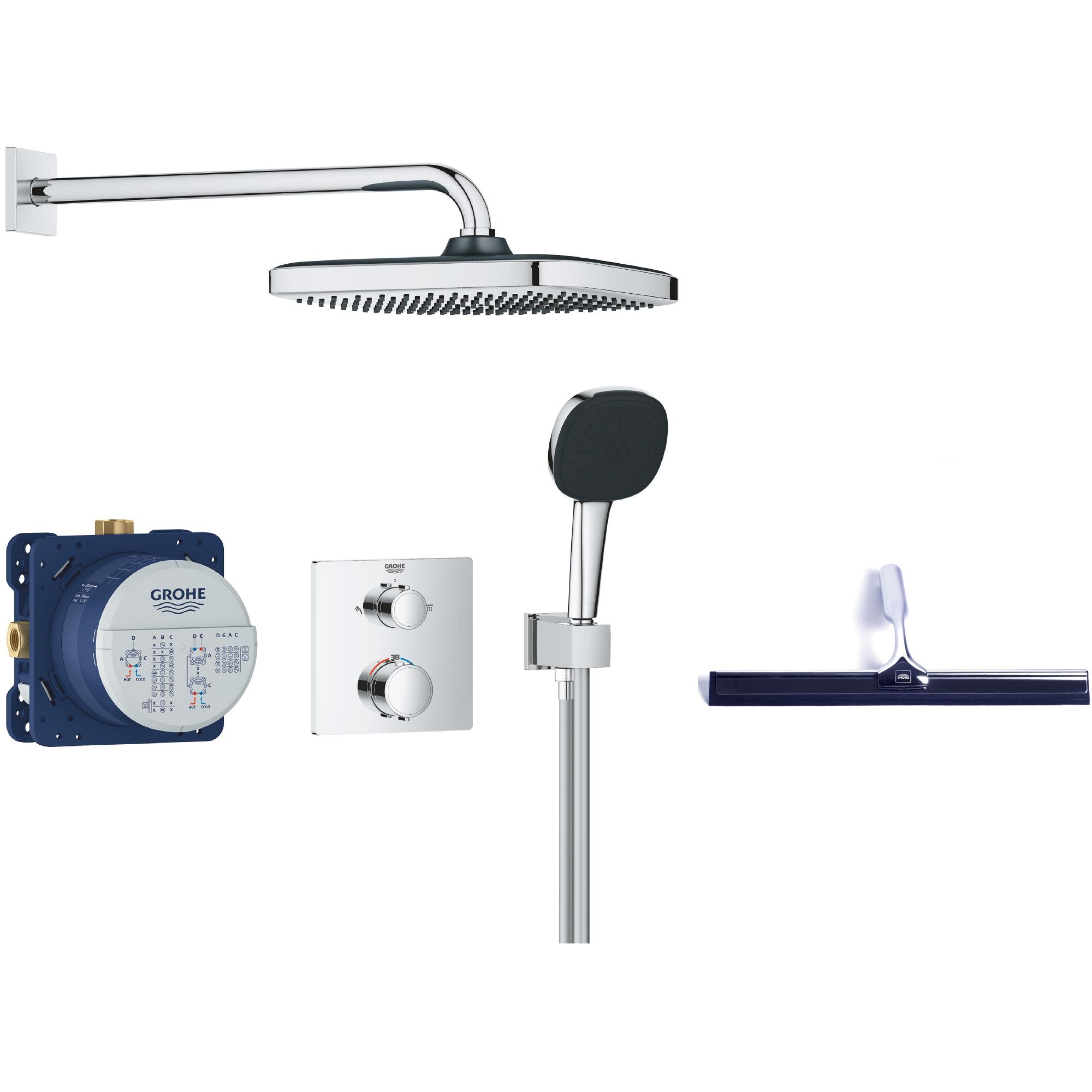 Set Duschset Grohe Vitalio Comfort 34882000, Wasserabzieher Grohe 4067393055617
