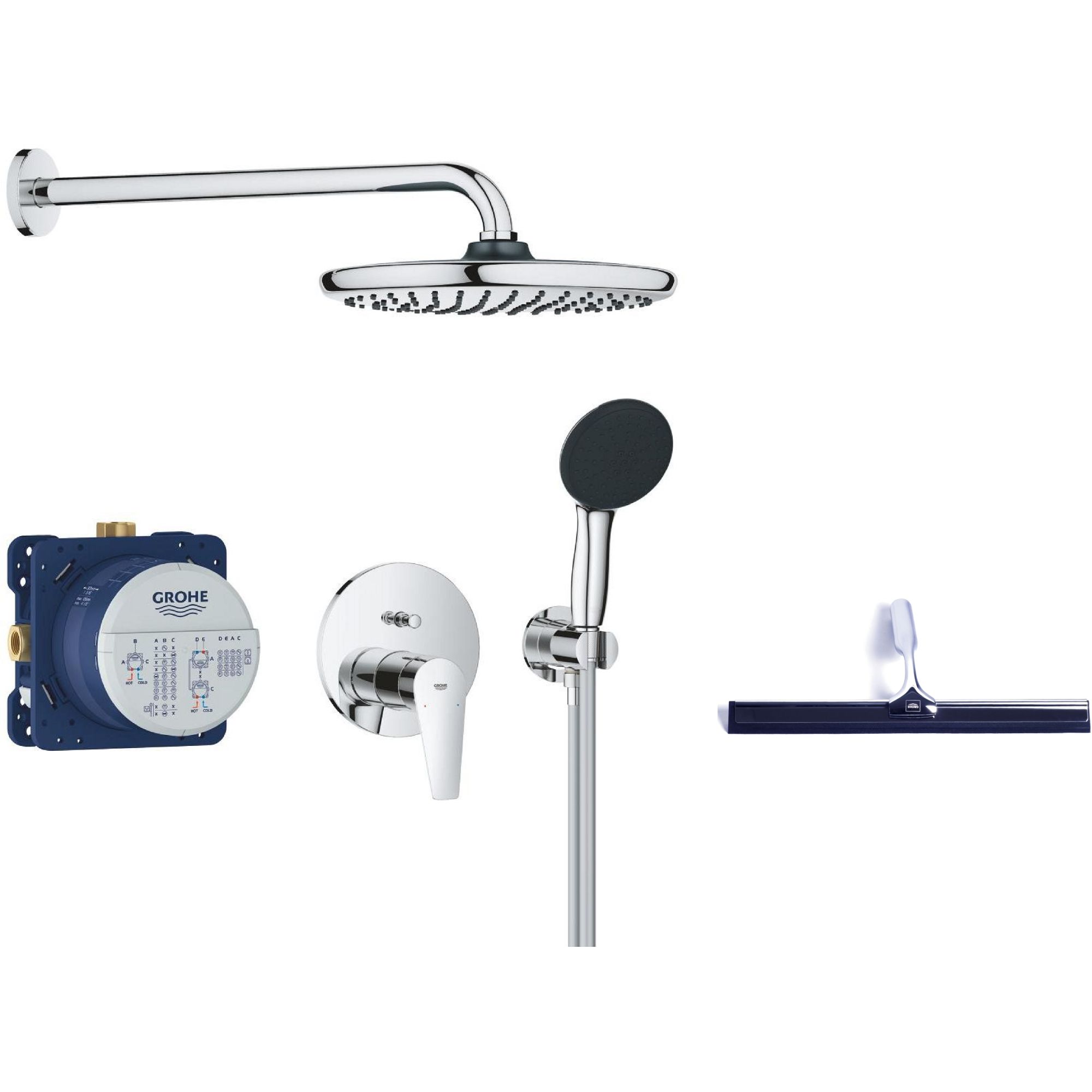 Set Duschset Grohe Start Edge 25293000, Wasserabzieher Grohe 4067393055617