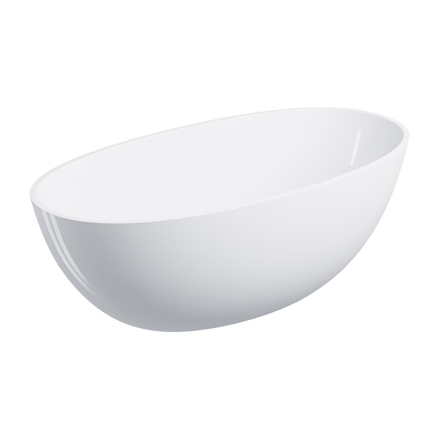 Omnires Shell M+ Freistehende Badewanne 148x75 cm oval weiß SHELL148WWBP