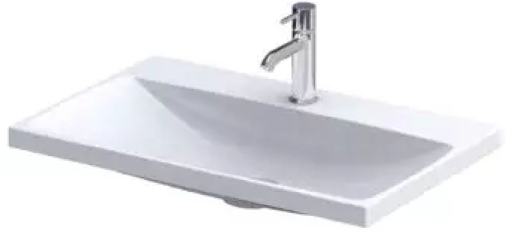 Oristo Compact Waschbecken 60x38 cm rechteckig Möbel weiß UME-C-ET-60-92