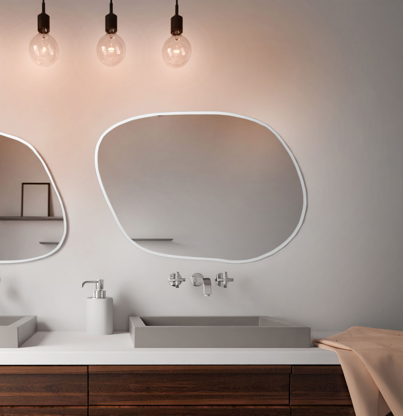 Baltica Design Bright Stain IV Spiegel 60x43 cm mit Beleuchtung weiß 5904107920689